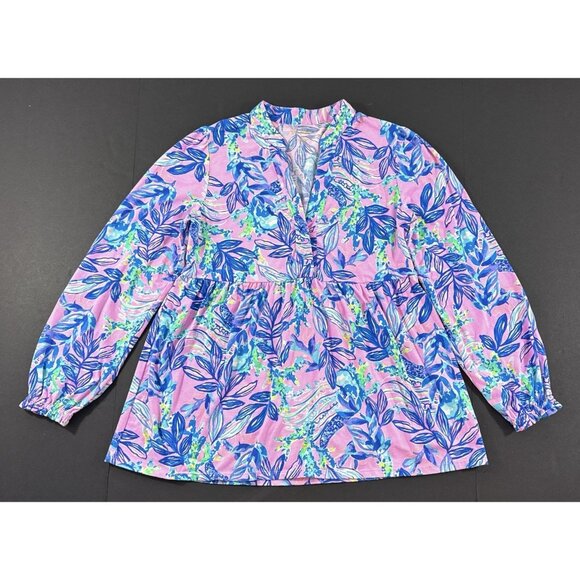Lilly Pulitzer Tops - Lilly Pulitzer Winona Knit Tunic Top Just A Lil Jelly Floral Print Shirt Size S